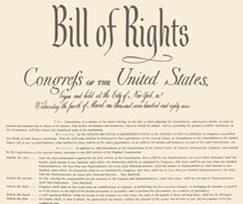 合衆国憲法の権利章典は、合衆国市民の基本的な自由を保護するものです。